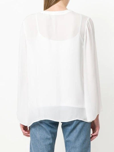 Shop Eleventy Loose Fit Blouse In Neutrals