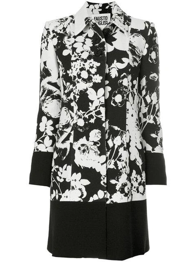 Shop Fausto Puglisi Floral Patterned Coat In White