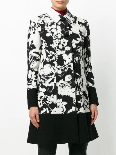 Shop Fausto Puglisi Floral Patterned Coat In White