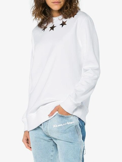 Shop Givenchy Sweatshirt Mit Metallic-sternen In White