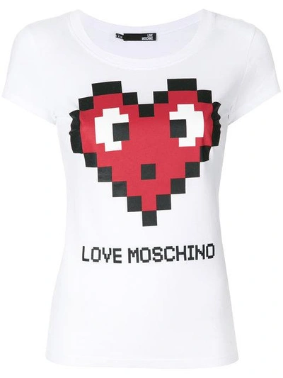 Shop Love Moschino T-shirt Mit Logo-print - Weiss In White