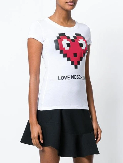 Shop Love Moschino T-shirt Mit Logo-print - Weiss In White
