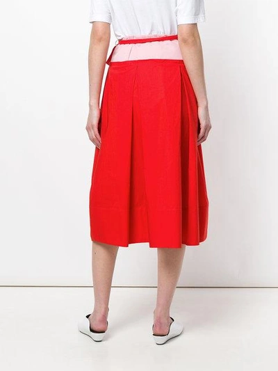 Shop Marni Bicolour Mid Skirt - Red