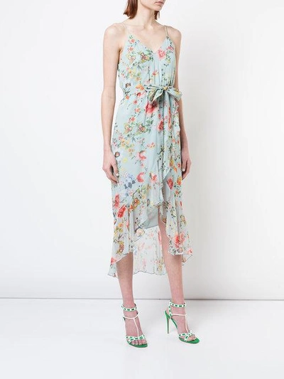 Shop Alice And Olivia Alice+olivia Floral Midi Dress - Blue