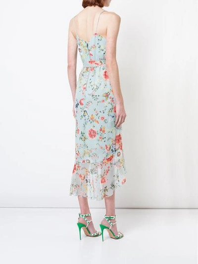 Shop Alice And Olivia Alice+olivia Floral Midi Dress - Blue