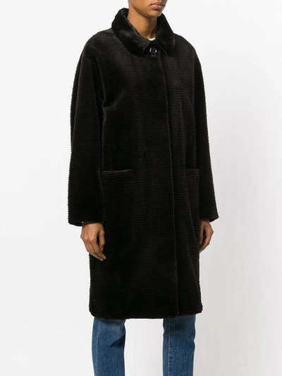 Shop Liska Fur Cord Coat In Mahagony