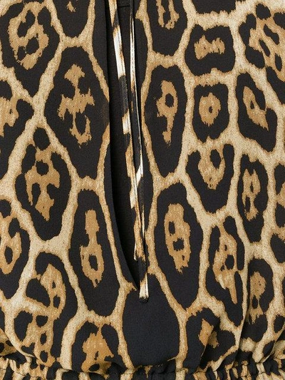 Shop Saint Laurent Leopard-print Mini Dress In Black