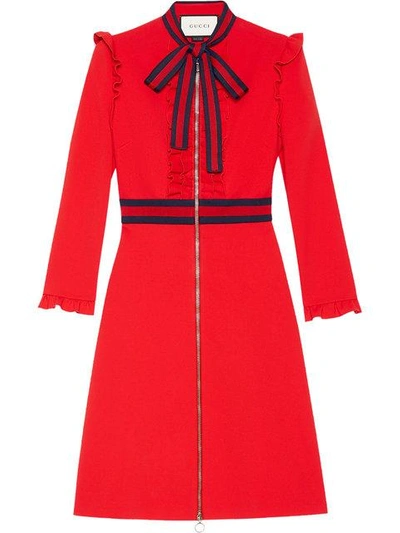 Shop Gucci Viscose Jersey Dress In Red