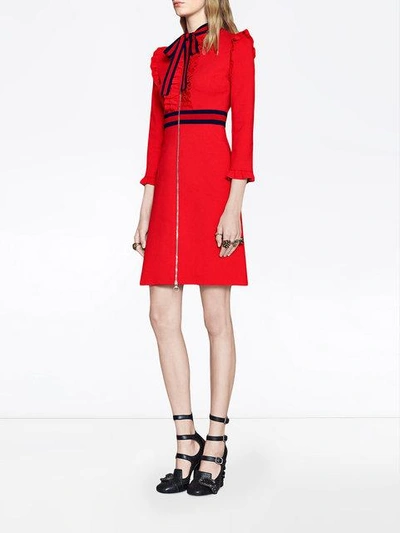 Shop Gucci Viscose Jersey Dress In Red