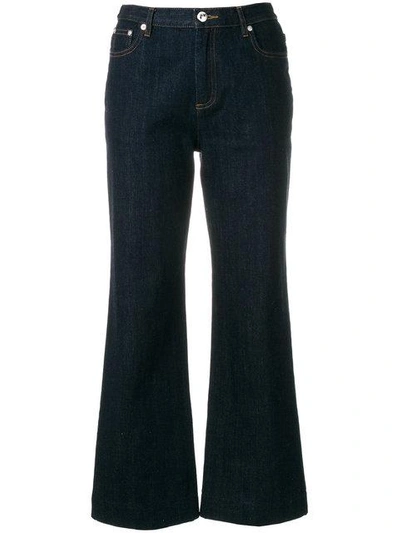 Shop Apc Cropped Jeans In Blue