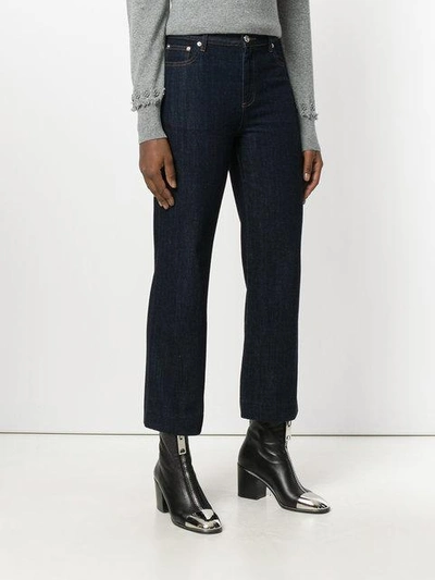 Shop Apc Cropped Jeans In Blue