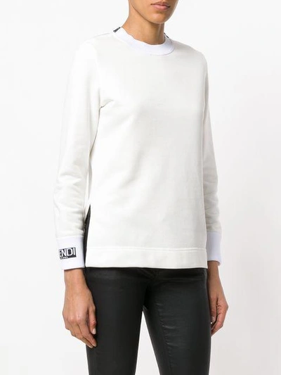 Shop Fendi Logo Patch Sweatshirt In F0znm
