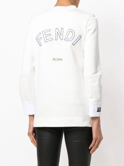 Shop Fendi Logo Patch Sweatshirt In F0znm