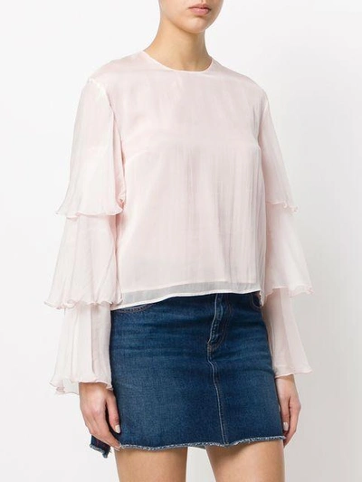 Shop Dondup Layered Sleeve T-shirt In Pink