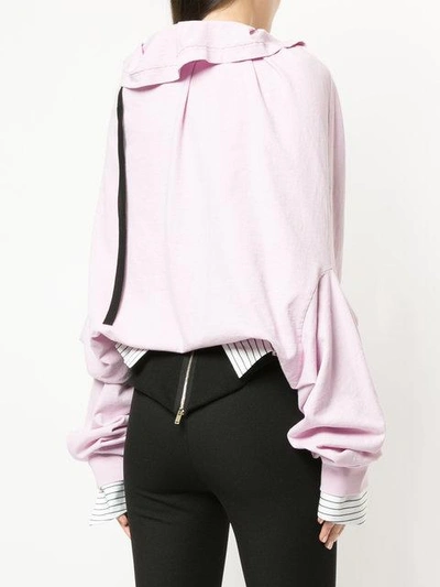 Shop Aganovich Layered Oversized Sleeve Top In Pink