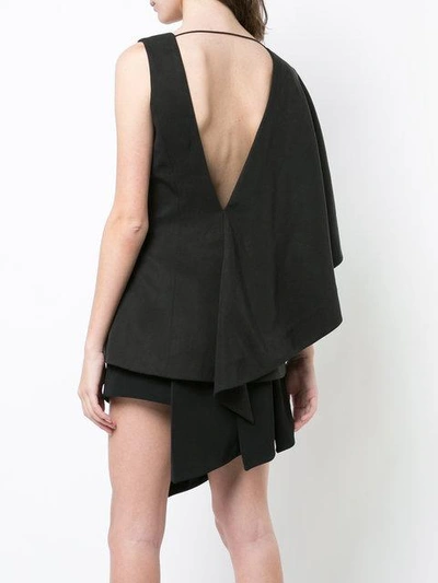 Valery Kovalska Asymmetric-sleeve Blouse In Black