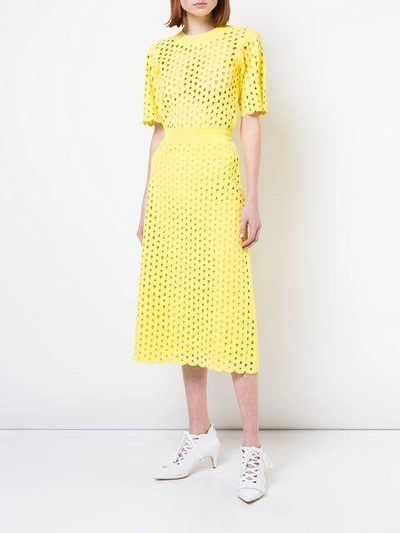 Shop Derek Lam Midi Skirt - Yellow & Orange