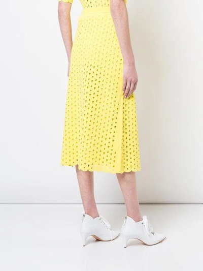Shop Derek Lam Midi Skirt - Yellow & Orange