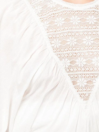 Shop Antik Batik Embroidered Short-sleeve Blouse In White