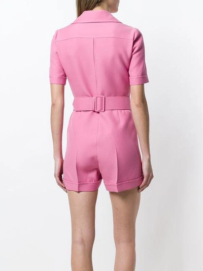Shop Gucci Short Belted Playsuit - Pink
