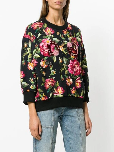 花卉缝饰套头衫