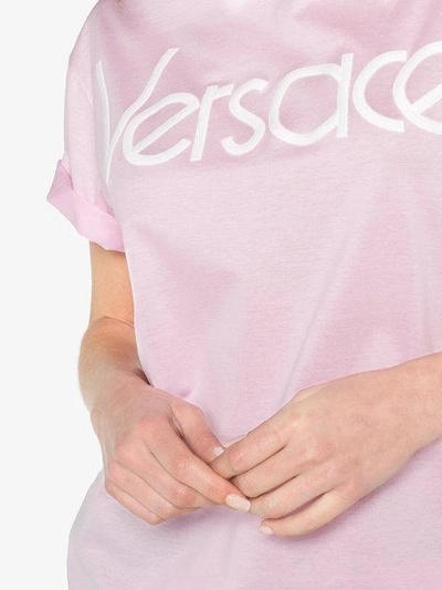 Shop Versace Pink Vintage Logo T-shirt