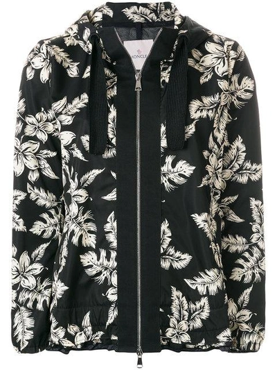 Shop Moncler Morion Floral Print Jacket In Black
