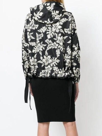 Shop Moncler Morion Floral Print Jacket In Black