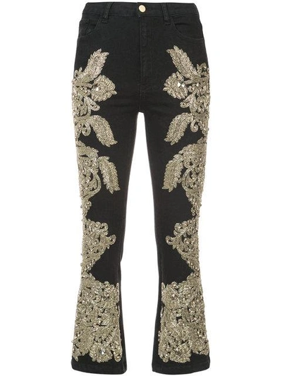 Shop Amen Sequin Embellished Jeans In Black