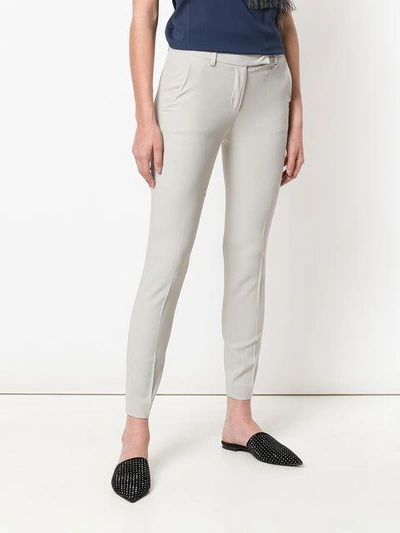 Shop Fabiana Filippi Skinny Cropped Trousers - Grey