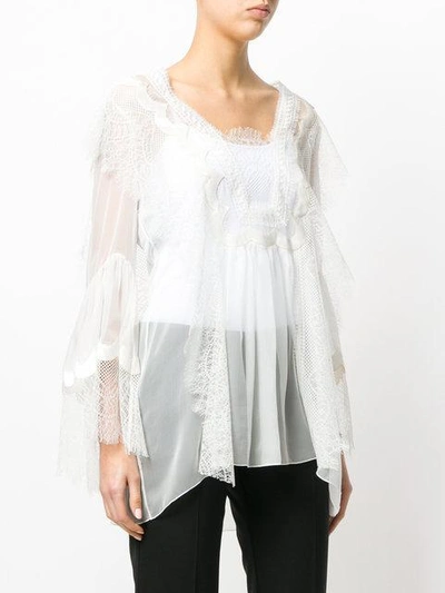 Shop Alberta Ferretti Lace Blouse In White