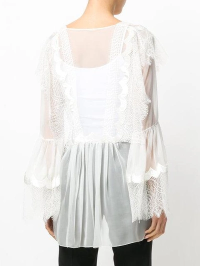 Shop Alberta Ferretti Lace Blouse In White