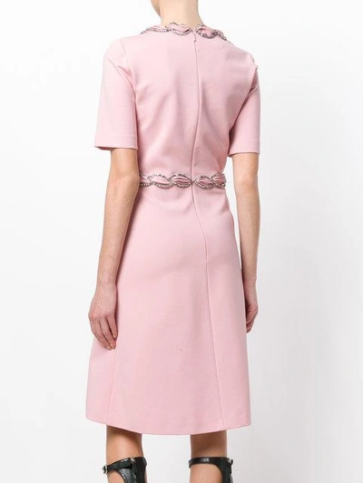 Shop Gucci Crystal Embellished Dress In Pink