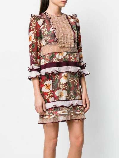 Shop Dsquared2 Ruffled Mini Dress - Multicolour