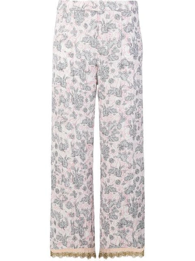 rabbit print pyjama trousers