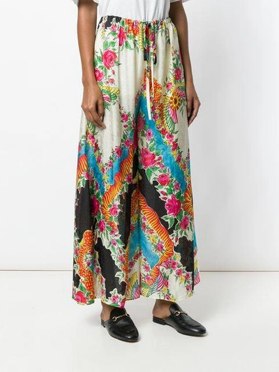 patterned palazzo trousers