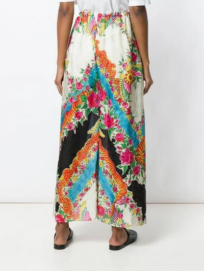 Shop Gucci Patterned Palazzo Trousers - Multicolour