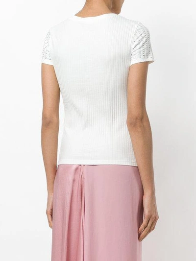 Shop Ermanno Ermanno Perforated T-shirt In White