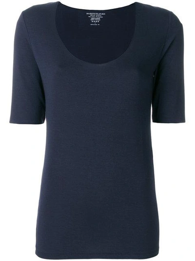 Shop Majestic Filatures Scoop Neck T-shirt - Blue