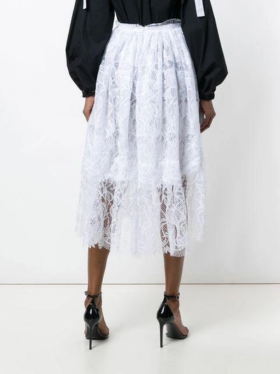 Shop Ermanno Scervino Lace Asymmetric Skirt - White
