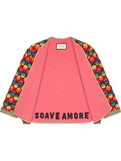 Shop Gucci Gg Rainbow Velvet Jacket In Multicolour