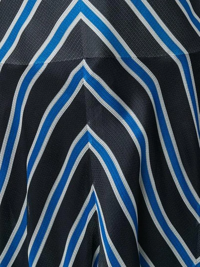 Shop Fendi Striped Flared Dress In Blue