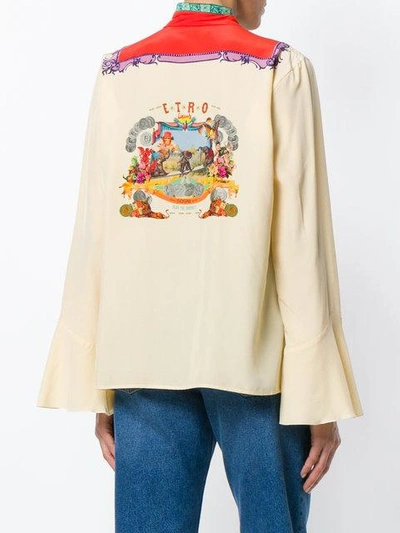 Shop Etro Pussybow Blouse - Neutrals