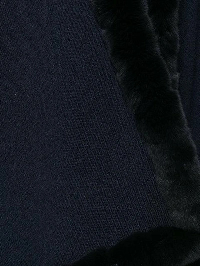 Shop N•peal Fur Trimmed Cashmere Cape In Blue