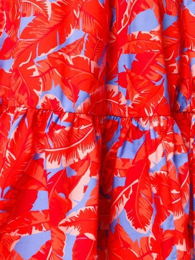 Shop Msgm Leaf Print Midi Skirt