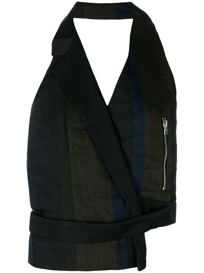 backless asymmetric waistcoat