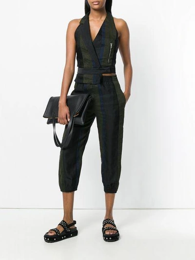 Shop Andrea Ya'aqov Backless Asymmetric Waistcoat In Black ,multicolour