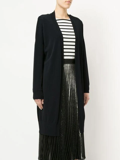 Shop Marc Cain Long Crepe Open Front Jacket In Black