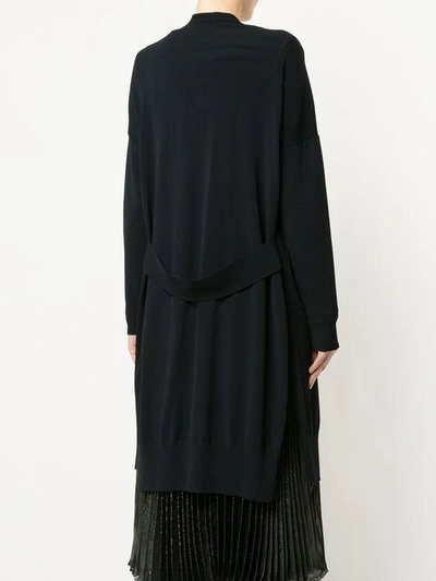 Shop Marc Cain Long Crepe Open Front Jacket In Black