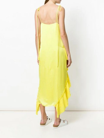 Shop Kenzo Ruffled Midi Dress In Yellow